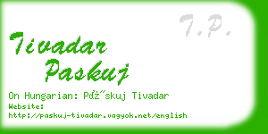 tivadar paskuj business card